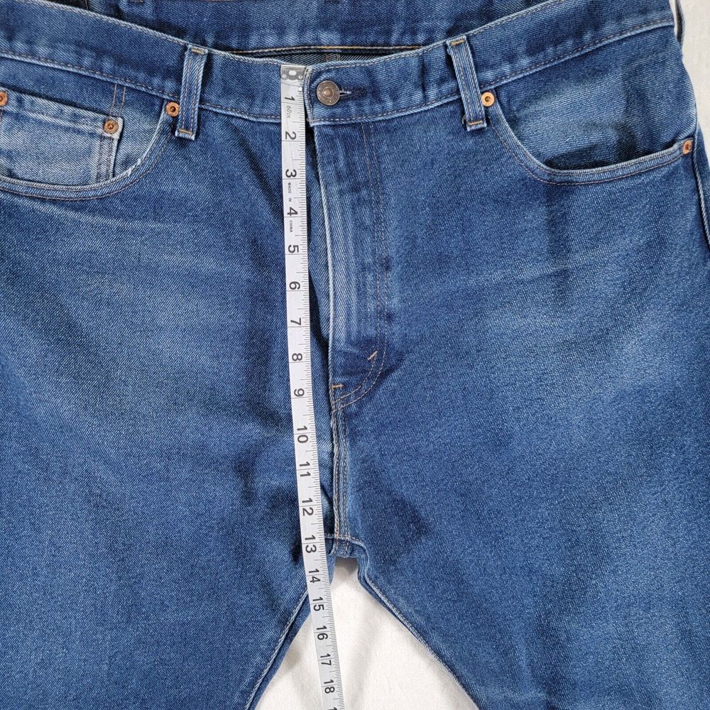 Levi's 517 Mens Jeans 40 x 29 Boot Cut Blue Denim High Rise Red Tab Pants Casual - Picture 8 of 11